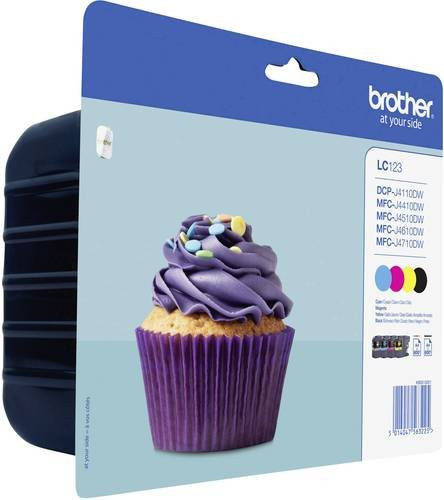 Brother Original LC-123 Tintenpatronen MultiPack Schwarz, Cyan, Magenta, Gelb - Bild 1