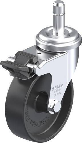 Blickle LRA-POA 75G-FI-ES Lenkrolle mit Feststeller, Rad-Durchmesser: 75 mm, Tragfähigkeit: 75 kg, Farbe: Schwarz/Grau, Material: Stahl/Kunststoff - Bild 1
