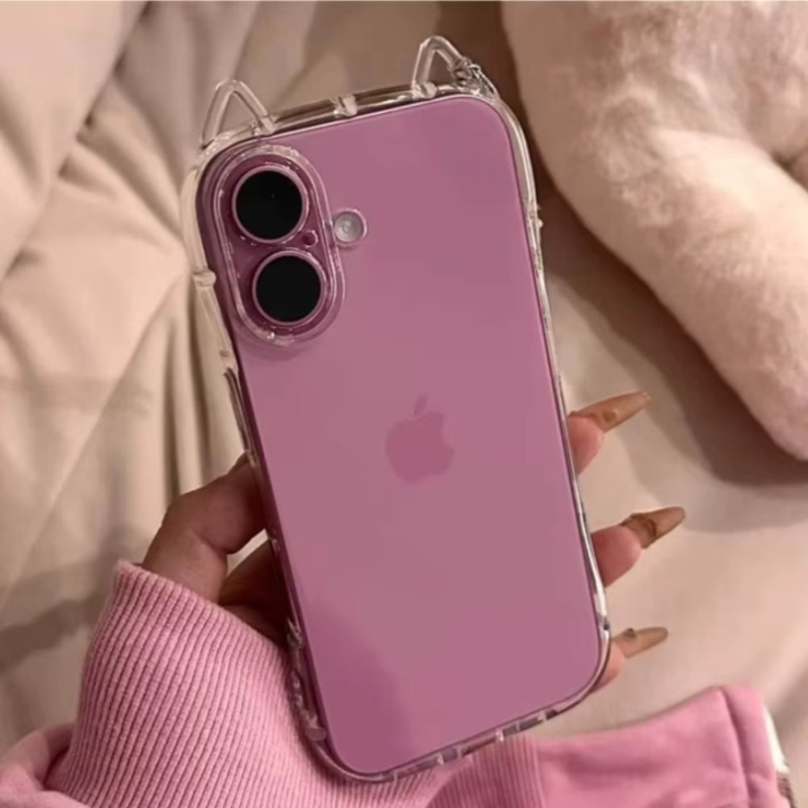 FUCHU Transparente Handyhülle mit Katzenohren für iPhone Modelle, Stoßfeste Bumper-Schutzhülle in Transparent - Bild 1