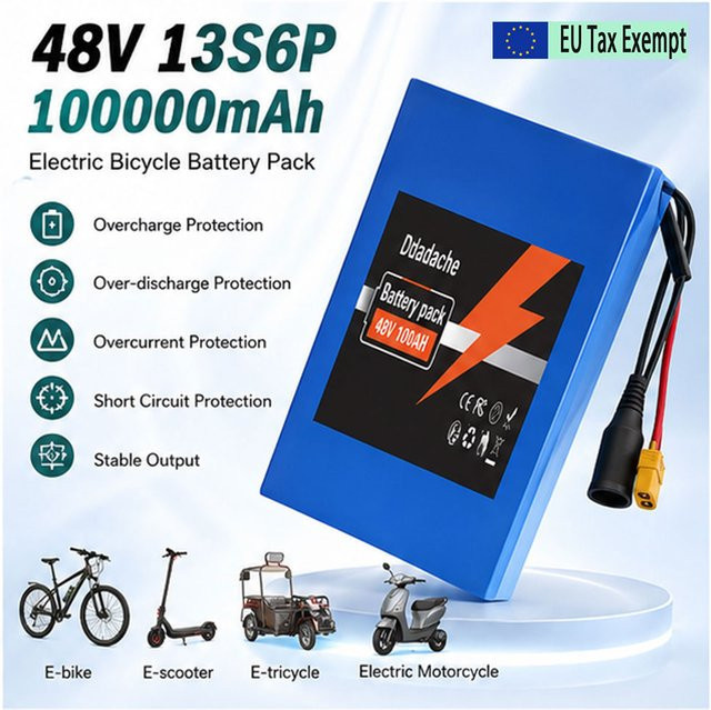 Ddadache Lithium-Akku 48V 100Ah für Citycoco Motorroller, Blau, mit integriertem 50A BMS - Bild 1