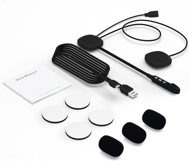 Motorgo Bluetooth-Headset V5.0 EDR für Motorradhelme mit Rauschunterdrückung und Gegensprechanlage, Farbe: Weiß - Bild 1