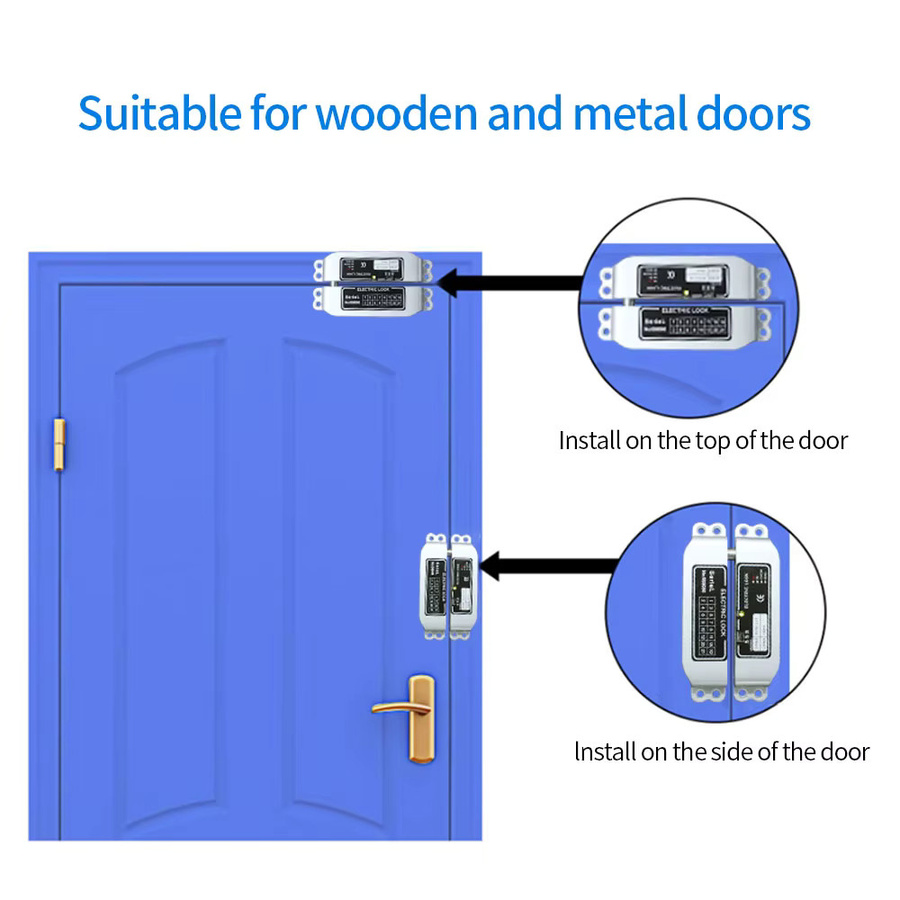 Asia-Teco Elektronisches Drop-Riegelschloss mit 5 Drähten und Rückkopplungssignal, DC12V, Farbe: Silber, für Holz- und Metalltüren - Bild 3