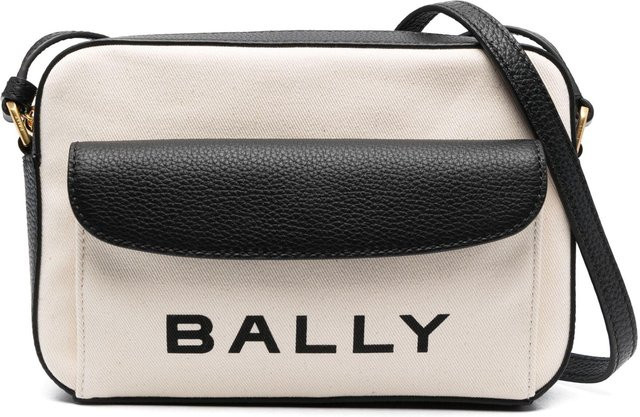 Bally Schulter-Umhängetasche Damen, Kalbsleder, Schwarz Weiß, Gray - Bild 1