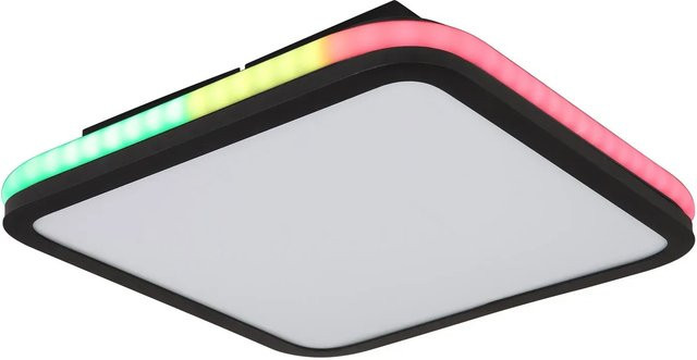 Globo Lighting LED-Deckenleuchte Jaxxi in Schwarz/Weiß, quadratisch, dimmbar mit Fernbedienung, B/T/H: 35,5 x 35,5 x 35,5 cm - Bild 1