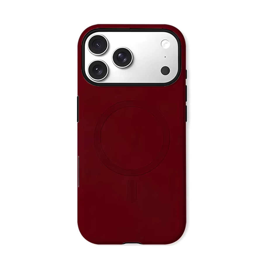 Potdemiel Crimson Solid Magnetische Handyhülle für iPhone 17 16 15 14 13 Pro Max Plus, Double-Layer Tough Case, Rot - Bild 6
