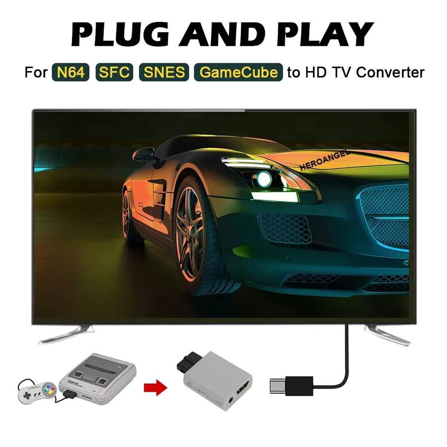 Mayflash HDMI Konverter Adapter für N64, GameCube, SFC und SNES mit 1080P Full HD und 3,5-mm-Audioanschluss für PC und HDTV-Monitore - Bild 4