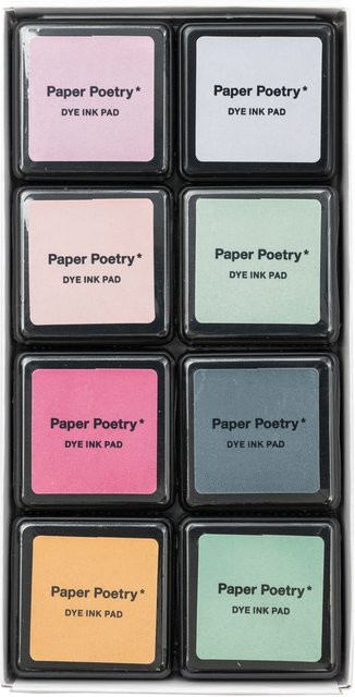 Rico Design Paper Poetry Tusche-Stempelkissen Set mit 8 Farben in Smoky Colours Mix - Bild 1