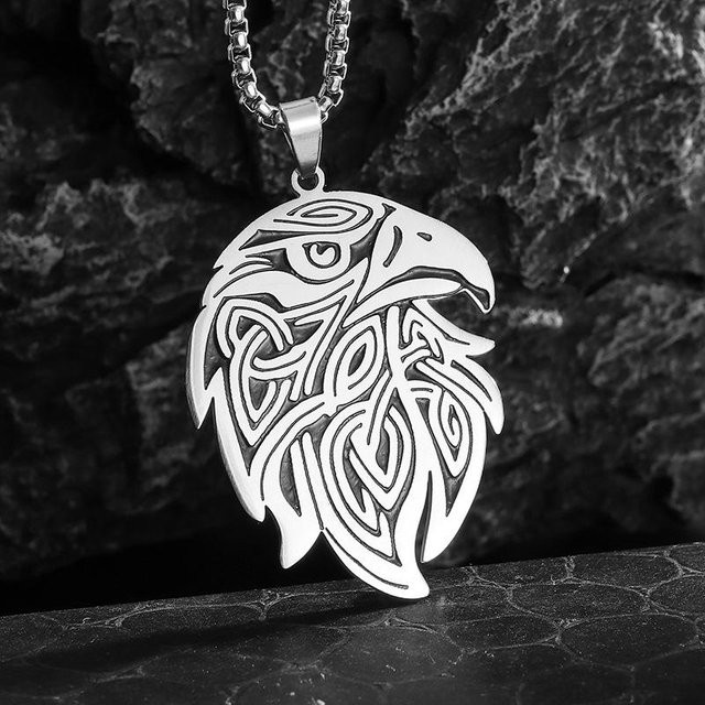 YIRAN Jewelry Schlüsselanhänger Edelstahl, Adler, Schwarz, Unisex - Bild 1