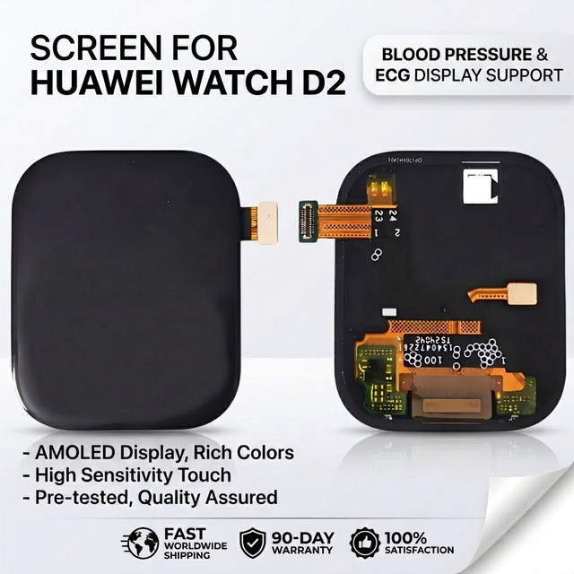 Huawei Watch D2 Ersatz LCD-Bildschirm Display mit Touch-Digitizer AMOLED Baugruppe in Schwarz - Bild 1