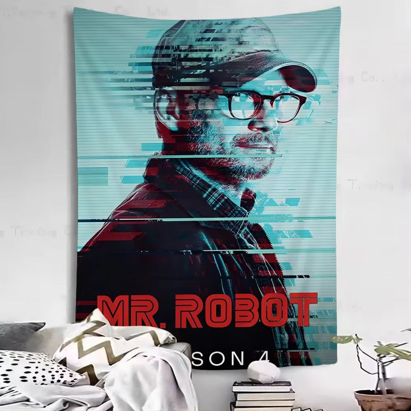 Mr. Robot Hippie Wandteppich mit buntem Blumenmuster als dekorativer Wandbehang in Multicolor - Bild 2