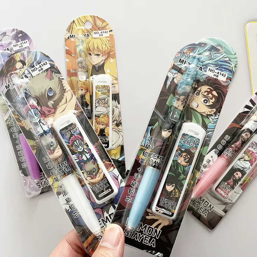 Bandai Demon Slayer Anime Automatischer Bleistift mit 0,5 mm HB Minen in Mehrfarbig für Schule und Büro - Bild 4