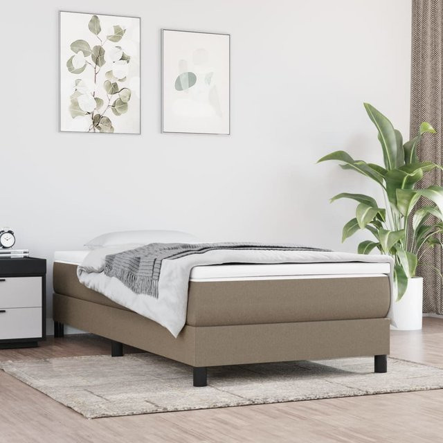vidaXL Boxspringbett in Taupe mit Stoffbezug, B/T/H: 80 x 200 x 25 cm - Bild 2