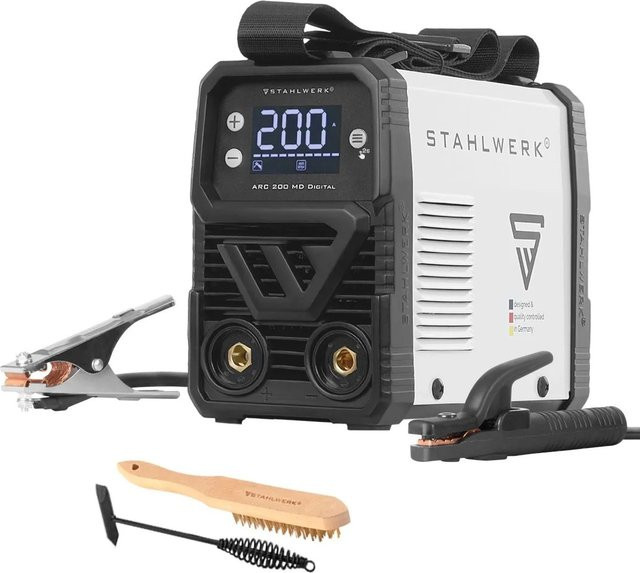 STAHLWERK ARC 200 MD Digital Inverter E Hand Schweißgerät 200 A MMA Lift TIG in Weiß - Bild 1