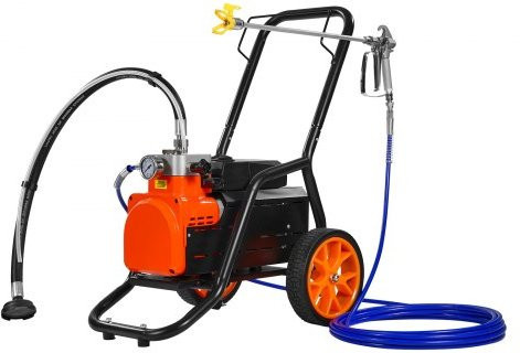 VEVOR Airless-Farbspritzgerät mit Membran, 1700 W Hochdruck-Farbsprühsystem mit Wagen und Verlängerungsstange, Orange - Bild 1