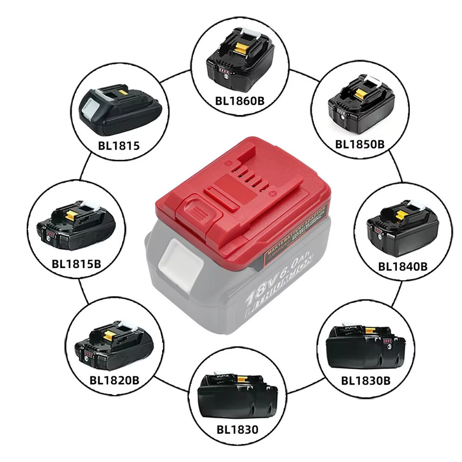Makita 18V Akku Adapter Konverter für Makita 18V Lithium-Ionen Akku Werkzeuge in Rot - Bild 3
