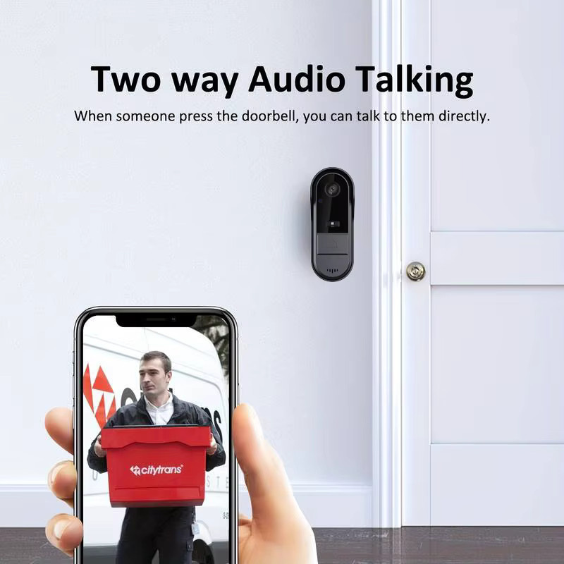Tuya Smart WiFi Outdoor Türklingel Kamera in Schwarz mit HD Nachtsicht und Bewegungsmelder als wasserdichte visuelle Gegensprechanlage - Bild 4