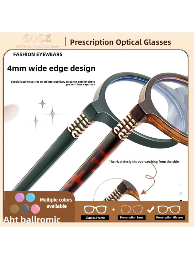 SUSZ Korrekturbrille, oval, Vollrand, Kunststoff, Damen, Anti-Blaulicht - Bild 3