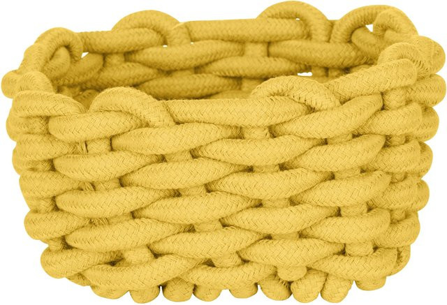 WENKO Badkorb Melara S aus Cotton Rope in Gelb, B/T/H: 16,5 x 7,5 x 16,5 cm - Bild 1