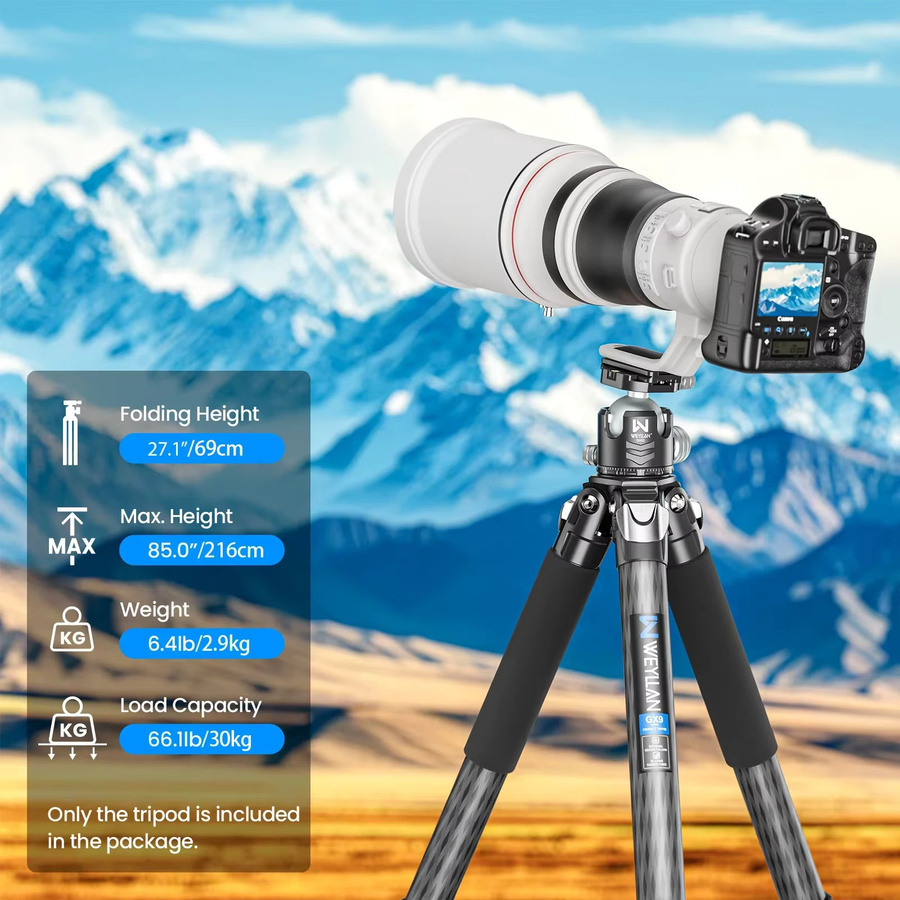 WEYLLAN GX9 Professionelles Hochleistungs-Kamerastativ mit 40 mm Beinrohr und einer maximalen Belastbarkeit von 30 kg für die Vogelbeobachtung - Bild 2