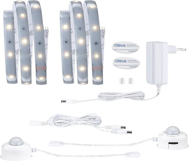 Paulmann MaxLED 250 Night Comfort Set LED-Streifen in Silber mit Bewegungssensor und warmweißem Licht für das Schlafzimmer - Bild 1
