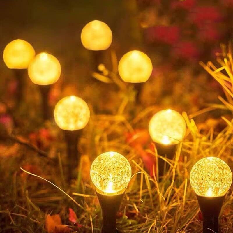 YWZT BEIMT Factory Solar Outdoor Bubbles Rasenlampe Set mit 20 LED in Warmweiß und Multicolour, IP65 Wasserdicht, Dekorative Solar-Pfahllichter für Garten und Hof - Bild 7