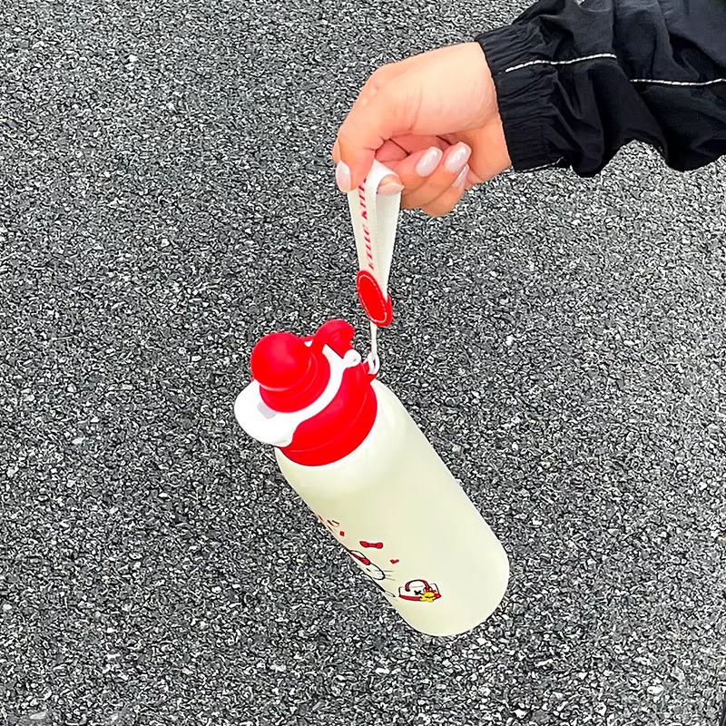 Sanrio Hello Kitty Thermosbecher aus Edelstahl 316L in Blau und Weiß, tragbare Outdoor-Sportwasserflasche mit Dual-Trinkfunktion, 750 ml - Bild 3