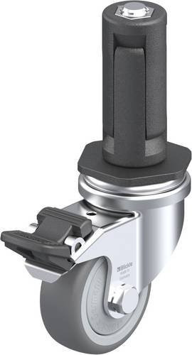Blickle LRA-TPA 50KF-FI-ER03 Lenkrolle mit Feststeller in Grau und Silber, Rad-Durchmesser: 50 mm, Tragfähigkeit: 50 kg - Bild 1