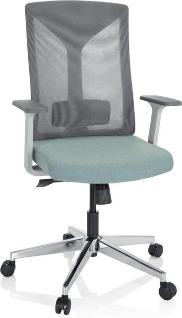 hjh OFFICE Profi Bürostuhl HALIFAX in Blau mit Armlehnen aus Stoff und Netzstoff - Bild 1