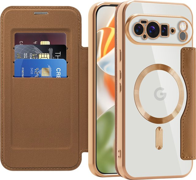 PTU 2-in-1 All-Inclusive Schutzhülle aus Leder mit magnetischer Ladefunktion für Google Pixel 7A 8A 9 9 Pro XL 10 Pro XL in Schwarz oder Braun - Bild 1