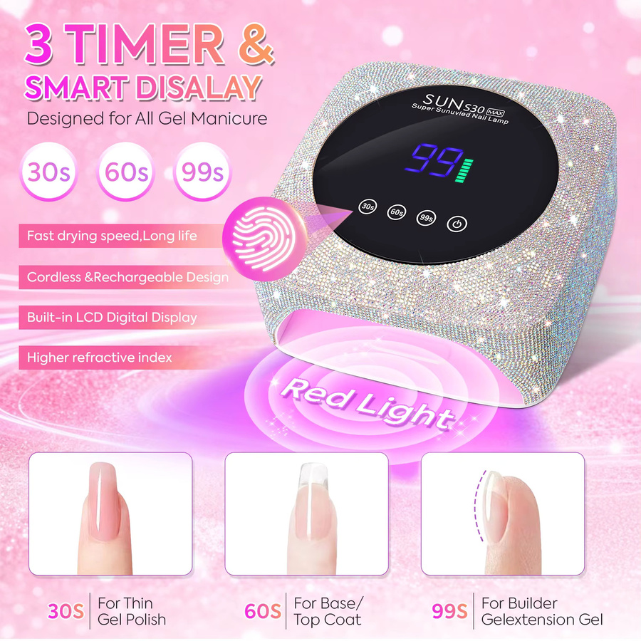 DianaBeauty UV-LED-Nagellampe, kabelloser Nageltrockner, Unisex - Bild 2