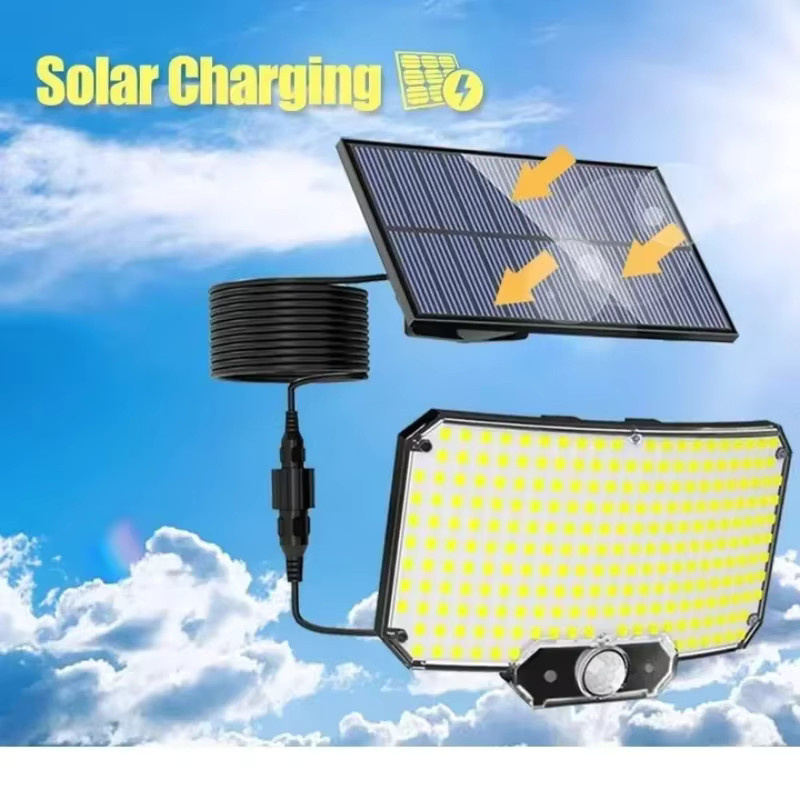 Heinast 234LED Solar-Sicherheitsleuchte für Außen mit Bewegungssensor, Wasserdichte Solar-Flutlicht-Wandleuchte in Schwarz für Garten, Hof und Garage - Bild 3