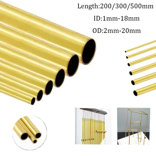Gerades Messingrohr in Gold mit verschiedenen Wandstärken und Längen - Bild 1