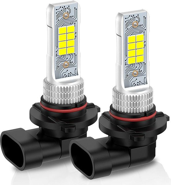 2 Stück LED Auto-Leuchtmittel Set für Nebelscheinwerfer und Fahrlicht, H8 H11 H16 JP 9005 HB3 9006 HB4, 12V, 6000K Weiß - Bild 1