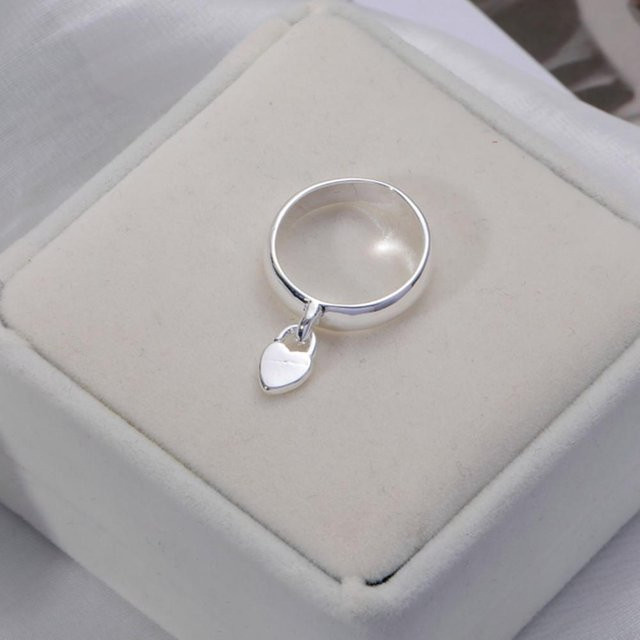 Wucifang Jewelry Ring, 925 Silber, Heart Lock, Damen - Bild 1
