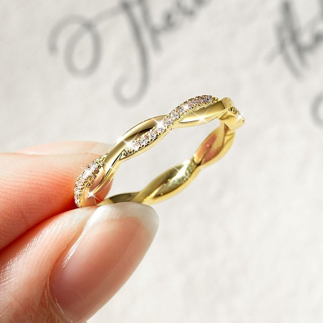 IOGOU Eternity Ring, 14k Gold Filled, Moissanite, Damen - Bild 1