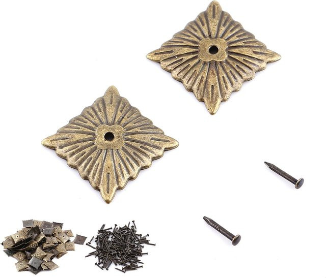 100 Stück KaiSai Polsternägel Vintage Dekorationsnägel aus Metall in Bronze und Gold, Durchmesser: 21 mm - Bild 1