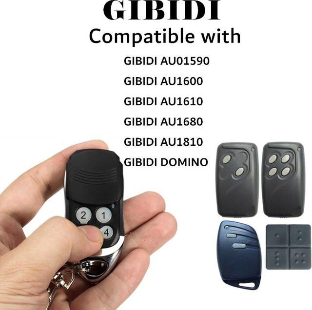 Gibidi Domino Garage Fernbedienung Ersatz Rolling Code 433,92 MHz in Schwarz - Bild 1