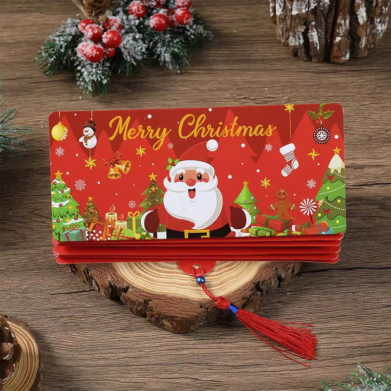 5er Set Clyine Weihnachtsgeldhalter und Grußkarten aus Papier in Rot und Blau für Weihnachten und Geburtstage - Bild 3
