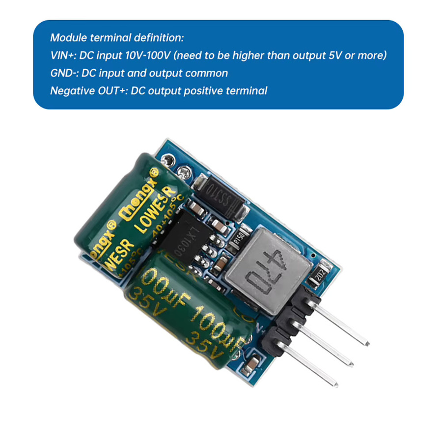 DC Step-Down-Stromversorgungsmodul 10–100 V auf 3,3–5 V mit 1 A für Hochspannungsanwendungen - Bild 3