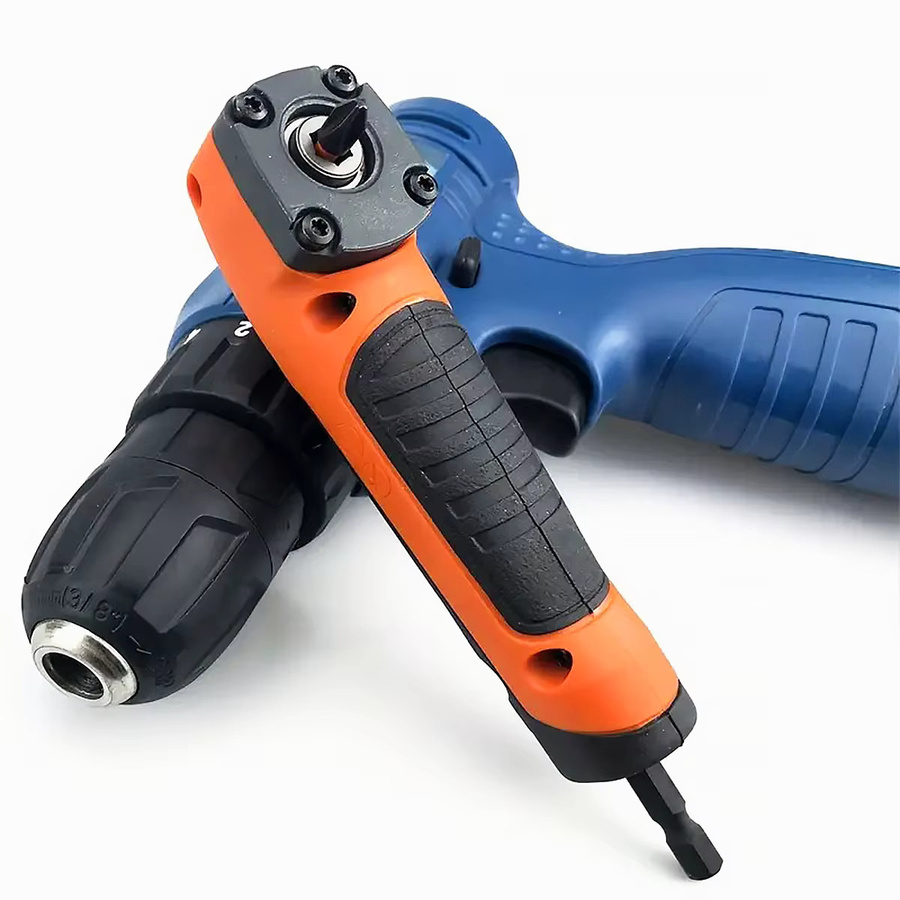 Multifunktionaler 90 Grad Rechtwinklig Schraubendreher mit hohem Drehmoment für manuelle und elektrische Anwendungen, Blau Orange - Bild 3