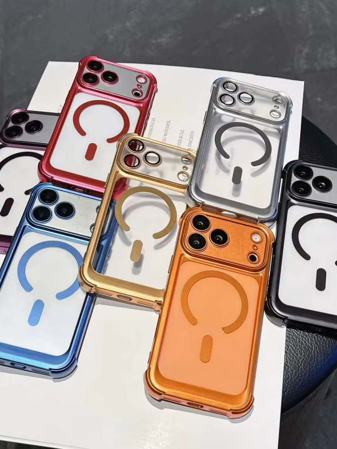 Loobival MagSafe Matte Acryl-Hülle für iPhone in Blau mit magnetischem Kameraschutz und stoßfestem Bumper - Bild 3