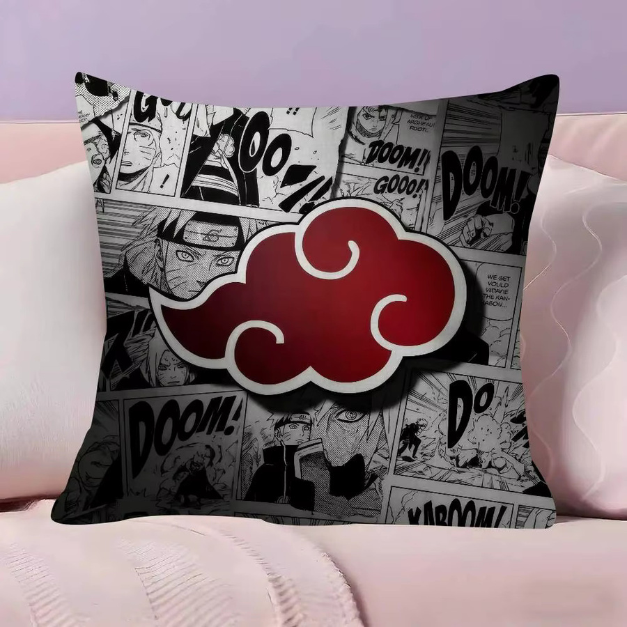 Naruto Anime Logo Kissenbezug quadratisch, Farbe: Rot, B/T: 45 x 45 cm - Bild 5