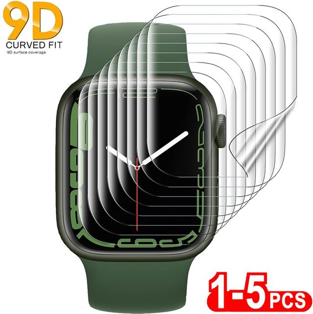 Hydrogel-Displayschutzfolie für Apple Watch Serie 9 8 7 6 SE Ultra 1 2 3, transparent - Bild 1