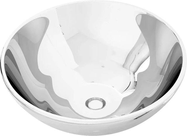 vidaXL Aufsatzwaschbecken aus Keramik in Silber, rund, B: 32,5 cm, H: 14 cm - Bild 1