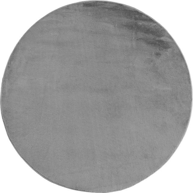 Ayyildiz Kurzflorteppich Joy Rund Grau Ø 120 cm aus Baumwolle - Bild 1