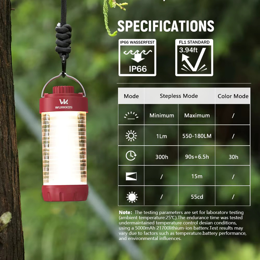 Wurkkos CL01 RGB LED-Taschenlampe und Campinglaterne mit 550 Lumen, magnetisches Arbeitslicht und Powerbank-Funktion, wiederaufladbar und wasserdicht - Bild 5