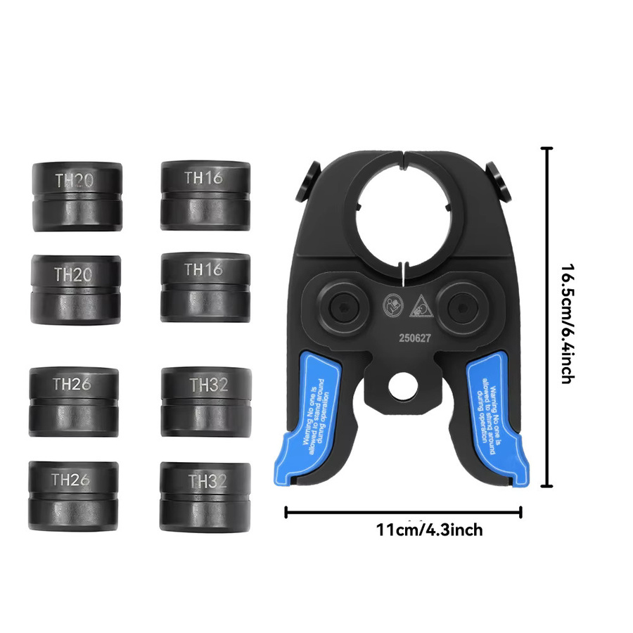 Podofo 4-in-1 Presszangen-Set TH16-20-26-32mm aus gehärtetem Stahl in Schwarz für Aluminium-Kunststoff-, PEX- und PB-Rohre - Bild 7