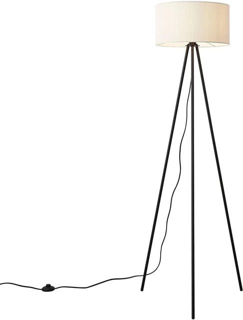 QAZQA Moderne LED Stehleuchte Luz in Weiß mit Samtschirm im skandinavischen Design - Bild 1