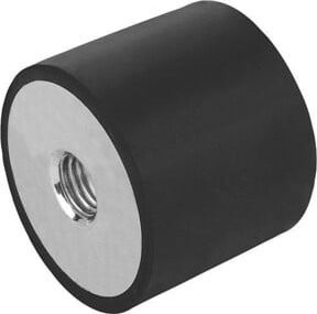 KIPP Gummipuffer Typ C M06 aus Stahl und Naturkautschuk, Farbe: Schwarz, Durchmesser: 25 mm, Höhe: 30 mm - Bild 1