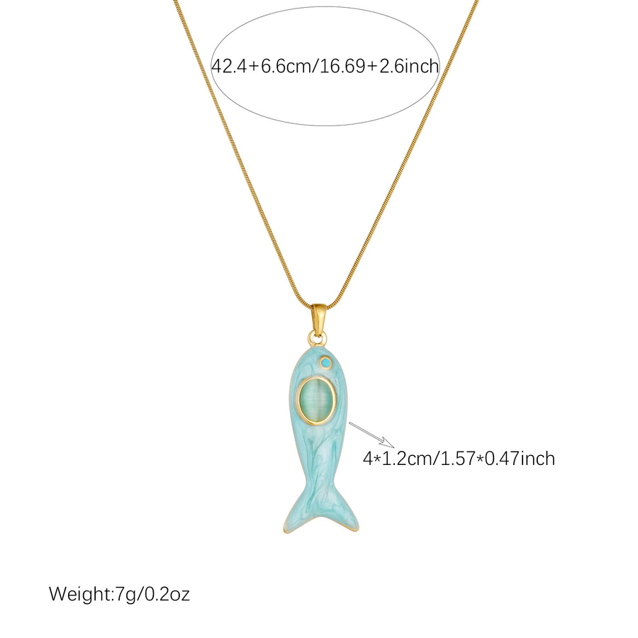 DIEYURO Halskette mit Fisch-Anhänger, Edelstahl, Gold, Damen - Bild 2